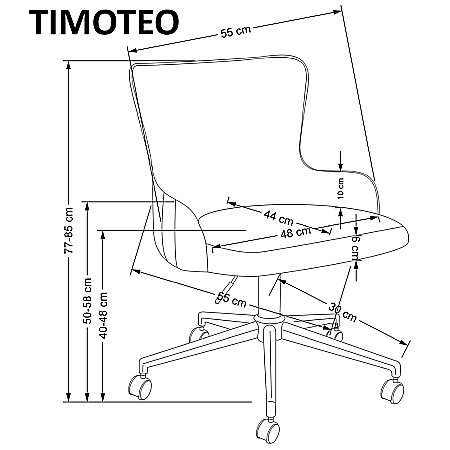 Scaun birou HM Timoteo, stofa tip catifea, inaltime ajustabila, roti pivotante, cadru metalic auriu, 100 kg, gri [1]