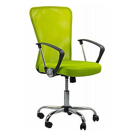 Scaun birou mesh OFF 622, mecanism de balans, cadru cromat, rotativ, 110 kg, verde [1]