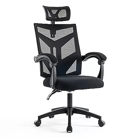 Scaune ergonomice - Scaun birou mesh OFF434, ergonomic, rabatabil, cu tetiera, respirabil,100 kg