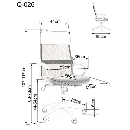 Scaun birou mesh SL Q026 roz [9]