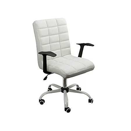 Scaun birou OFF 603, mecanism de balans, piele ecologica, baza otel cromat, 100 kg [0]