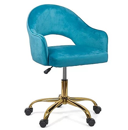 Scaune birou - Scaun birou OFF 640, ergonomic, inaltime reglabila, spatar decupat, catifea, rotativ, baza metal cromat, 90 kg