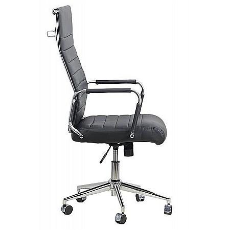 Scaun birou OFF 937, operativ, piele ecologica, ergonomic, baza cromata, inaltime reglabila, 110 kg [2]