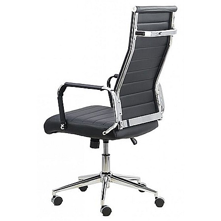 Scaun birou OFF 937, operativ, piele ecologica, ergonomic, baza cromata, inaltime reglabila, 110 kg [1]