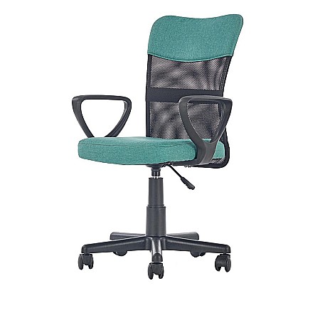 Scaun birou pentru copii cu plasa textila, HM Timmy, ergonomic, inaltime reglabila, structura polipropilena, Rotire 360 ˚, 120 kg, turcoaz [1]