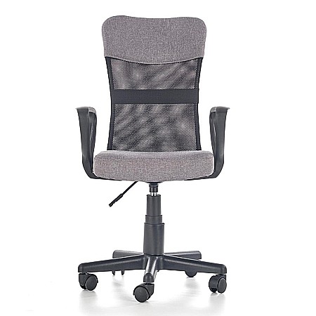 Scaun birou pentru copii cu plasa textila, HM Timmy, ergonomic, inaltime reglabila, structura polipropilena, rotativ, 120 kg, gri [2]