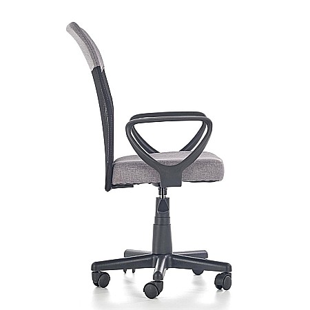 Scaun birou pentru copii cu plasa textila, HM Timmy, ergonomic, inaltime reglabila, structura polipropilena, rotativ, 120 kg, gri [5]