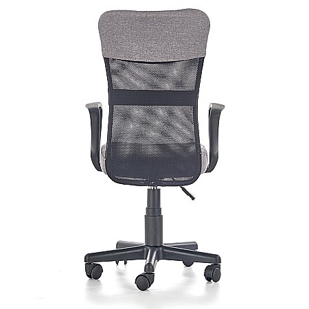 Scaun birou pentru copii cu plasa textila, HM Timmy, ergonomic, inaltime reglabila, structura polipropilena, rotativ, 120 kg, gri [3]