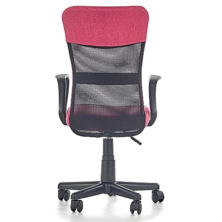 Scaun birou pentru copii cu plasa textila, HM Timmy, ergonomic, inaltime reglabila, structura polipropilena, Rotire 360 ˚, 120 kg, roz [2]