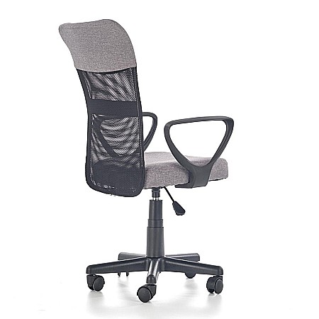 Scaun birou pentru copii cu plasa textila, HM Timmy, ergonomic, inaltime reglabila, structura polipropilena, rotativ, 120 kg, gri [4]