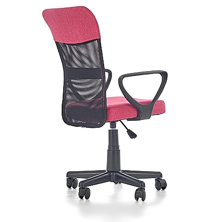 Scaun birou pentru copii cu plasa textila, HM Timmy, ergonomic, inaltime reglabila, structura polipropilena, Rotire 360 ˚, 120 kg, roz [3]