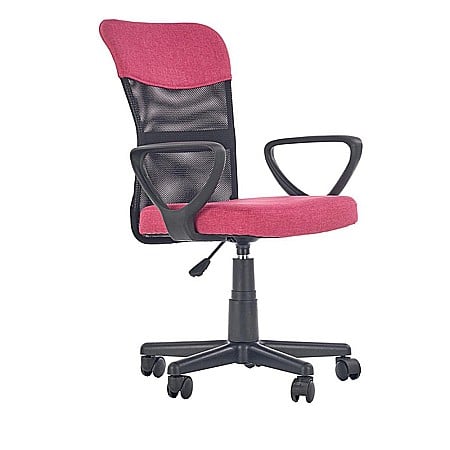 Produse - Scaun birou pentru copii cu plasa textila, HM Timmy, ergonomic, inaltime reglabila, structura polipropilena, Rotire 360 ˚, 120 kg, roz