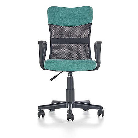 Scaun birou pentru copii cu plasa textila, HM Timmy, ergonomic, inaltime reglabila, structura polipropilena, Rotire 360 ˚, 120 kg, turcoaz [2]