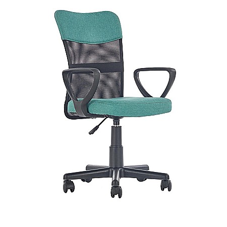 Produse - Scaun birou pentru copii cu plasa textila, HM Timmy, ergonomic, inaltime reglabila, structura polipropilena, Rotire 360 ˚, 120 kg, turcoaz