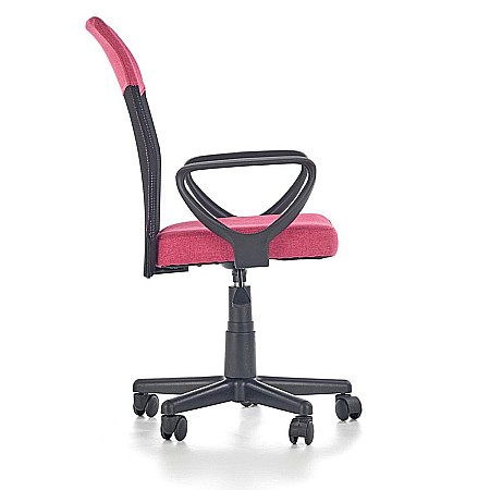 Scaun birou pentru copii cu plasa textila, HM Timmy, ergonomic, inaltime reglabila, structura polipropilena, Rotire 360 ˚, 120 kg, roz [4]