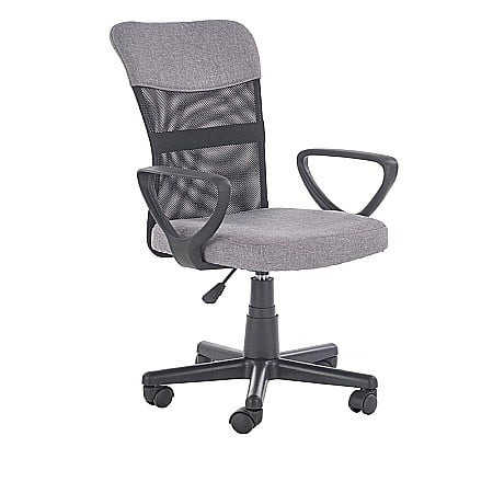Produse - Scaun birou pentru copii cu plasa textila, HM Timmy, ergonomic, inaltime reglabila, structura polipropilena, rotativ, 120 kg, gri