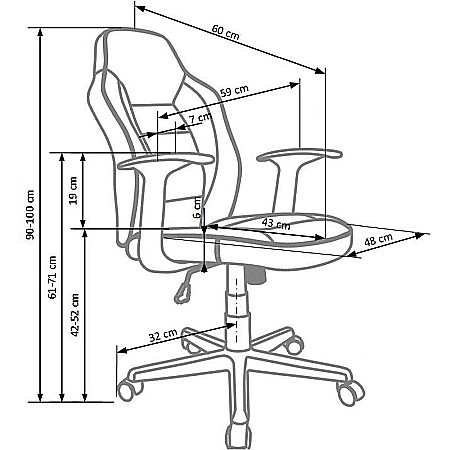 Scaun birou pentru copii HM Nemo, Ergonomic, Cadru Polipropilena, Piele ecologica cu insertii de Mesh, Inaltime ajustabila, Mecanism balansare, 110 Kg, Rosu/Negru [2]