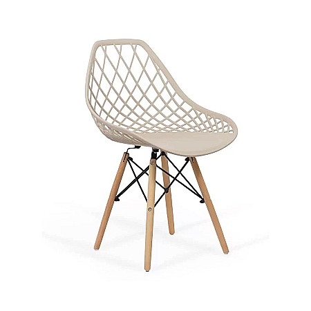 Scaune bucatarie - Scaun bucatarie BUC 220, design modern, polipropilena, picioare lemn, 100 kg