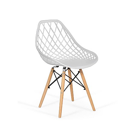 Scaune bucatarie - Scaun bucatarie BUC 220, design modern, polipropilena, picioare lemn, 100 kg