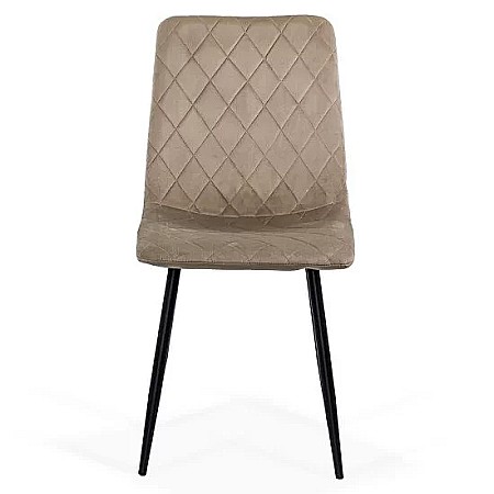 Scaun bucatarie si living BUC 209, metalic, tapitat cu catifea,100 kg, 45x40x90 cm, bej [1]