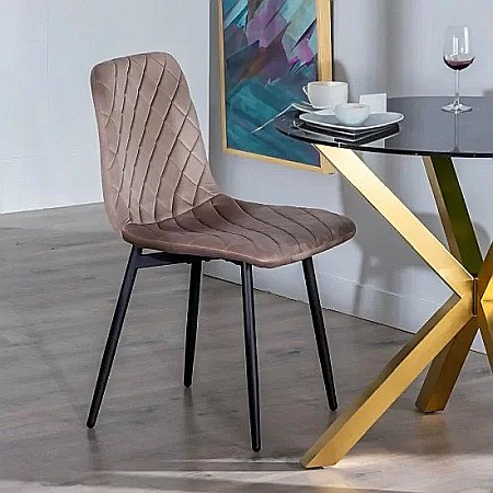 Scaun bucatarie si living BUC 209, metalic, tapitat cu catifea,100 kg, 45x40x90 cm, bej [4]