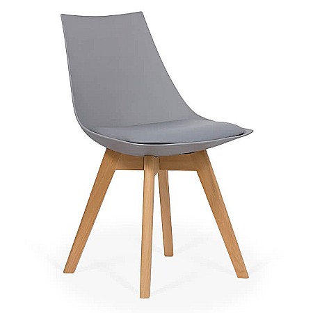 Scaune living - Scaun bucatarie si living BUC 245, polipropilena, sezut piele ecologica, picioare lemn, 110 kg