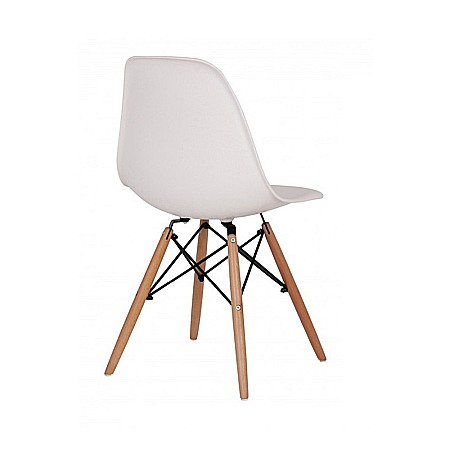 Scaun bucatarie si living Moon, ergonomic, polipropilena, structura lemn, 100 kg, alb [3]