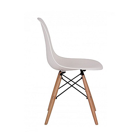 Scaun bucatarie si living Moon, ergonomic, polipropilena, structura lemn, 100 kg, alb [2]