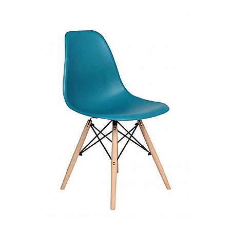 Produse - Scaun bucatarie si living Moon, ergonomic, polipropilena, structura lemn, 100 kg, turcoaz