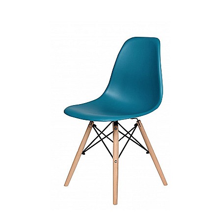 Scaun bucatarie si living Moon, ergonomic, polipropilena, structura lemn, 100 kg, turcoaz [2]