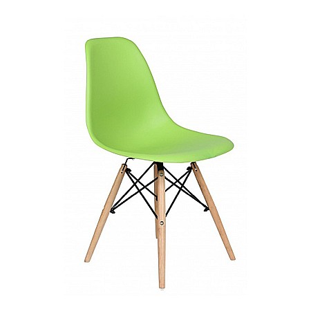 Scaun bucatarie si living Moon, ergonomic, polipropilena, structura lemn, 100 kg, verde [3]