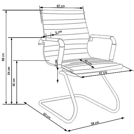 Scaun conferinta HM Prestige Skid, Ergonomic, Piele ecologica, Cadru cromat, Suport lombar, 136 kg, Crem [7]