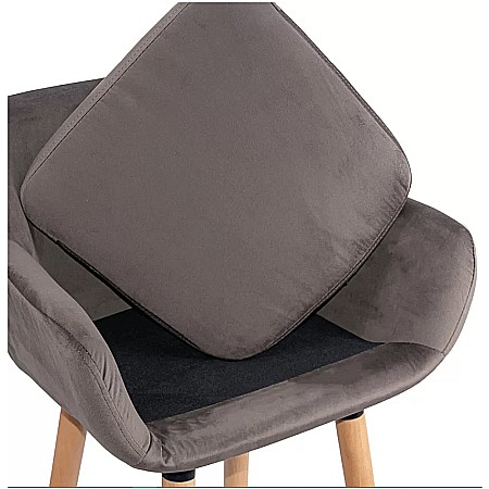 Scaun de bar ABS 1271, cu spatar, catifea, suport picioare, cadru lemn, fix, 110 kg [2]