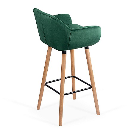 Scaune bar - Scaun de bar ABS 1271, cu spatar, catifea, suport picioare, cadru lemn, fix, 110 kg