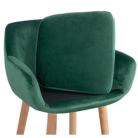 Scaun de bar ABS 1271, cu spatar, catifea, suport picioare, cadru lemn, fix, 110 kg [1]