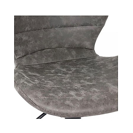 Scaun de bar ABS 144, piele ecologica, suport picioare, ergonomic, inaltime reglabila, 100 kg, gri [4]