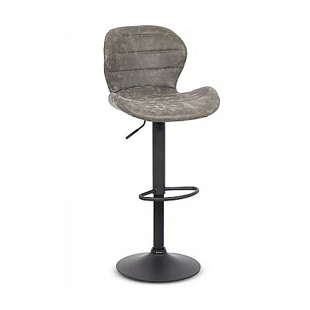 Scaune bar - Scaun de bar ABS 144, piele ecologica, suport picioare, ergonomic, inaltime reglabila, 100 kg, gri