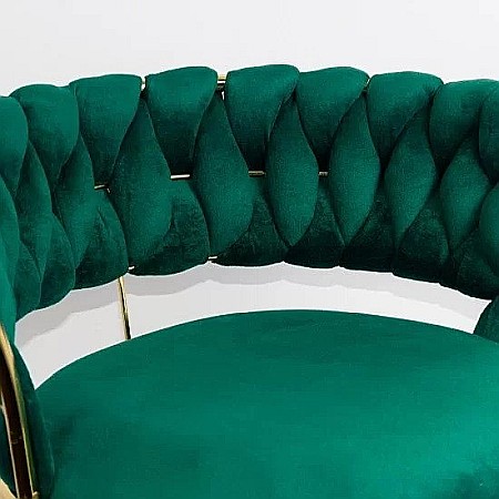 Scaun de bar ABS118, catifea, suport picioare, metal cromat auriu, rotatie 360 grade, 100 kg [4]