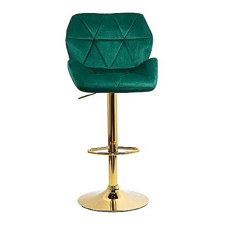 Scaun de bar ABS148, catifea, suport picioare, metal cromat auriu, inaltime reglabila, 100 kg [3]