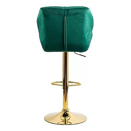 Scaun de bar ABS148, catifea, suport picioare, metal cromat auriu, inaltime reglabila, 100 kg [1]