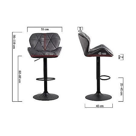 Scaun de bar ABS149, ergonomic, confortabil, catifea, suport picioare, rotatie 360 grade, 100 kg [1]