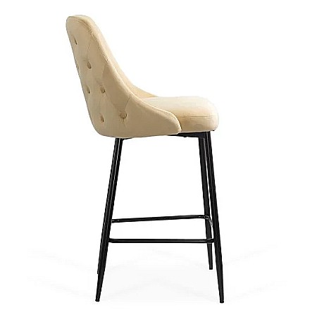 Scaune bar - Scaun de bar fix, metalic, ABS143, cu tapiterie catifea, inalt, robust, 110 kg