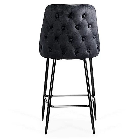 Scaun de bar fix, metalic, ABS143, cu tapiterie catifea, inalt, robust, 110 kg [2]