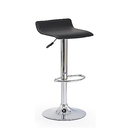 Scaune bar - Scaun de bar HM H1, Cadru cromat, Piele ecologica, Rotativ, Suport picioare, Inaltime ajustabila, 102 kg, 84x40x39 cm, Negru