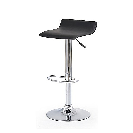 Scaun de bar HM H1, Cadru cromat, Piele ecologica, Rotativ, Suport picioare, Inaltime ajustabila, 102 kg, 84x40x39 cm, Negru [1]