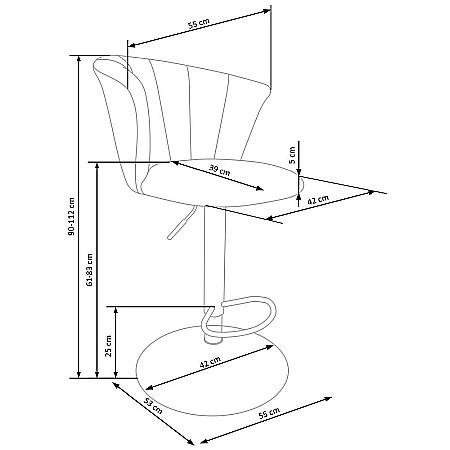Scaun de bar HM H104 Bej [8]