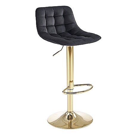 Scaun de bar HM H120 velvet Negru [1]