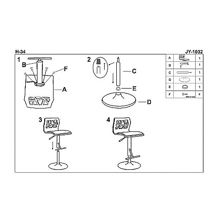 Scaun de bar HM H34, Piele ecologica, Rotativ, Inaltime ajustabila, 90 kg, 108x41x45 cm, Negru [4]