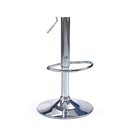 Scaun de bar HM H48, Polipropilena, Cadru Metalic, Suport picioare, Rotativ, 90 kg, alb [3]