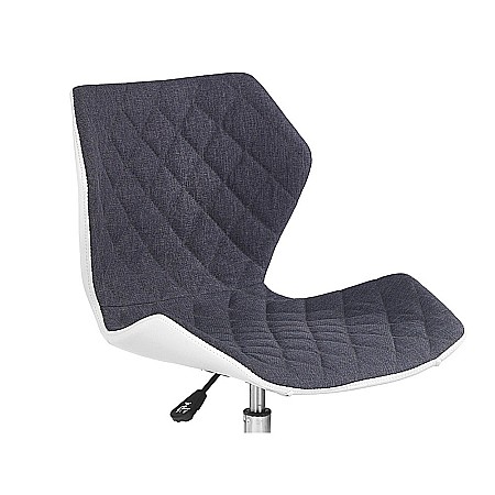 Scaun de bar HM Matrix 2, Ergonomic, Baza fixa, Cadru Cromat, Stofa/Piele ecologica, Inaltime ajustabila, Rotativ, 100 Kg, Alb/Gri [2]